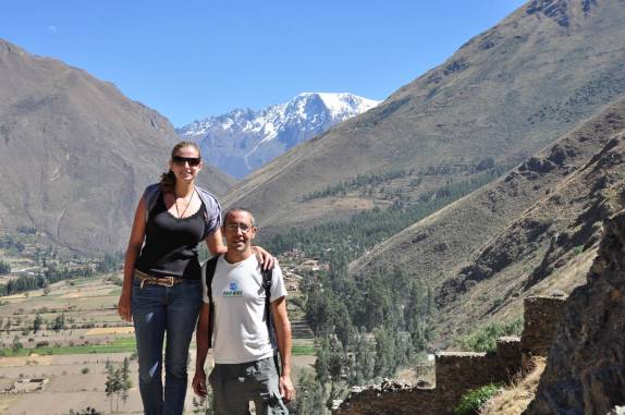 Paisagem andina nas ruínas de Ollantaytambo, no Valle Sagrado, perto de Cusco, no Peru